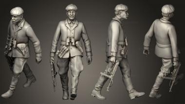 Military figurines partisans3 3d model